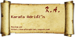 Karafa Adrián névjegykártya